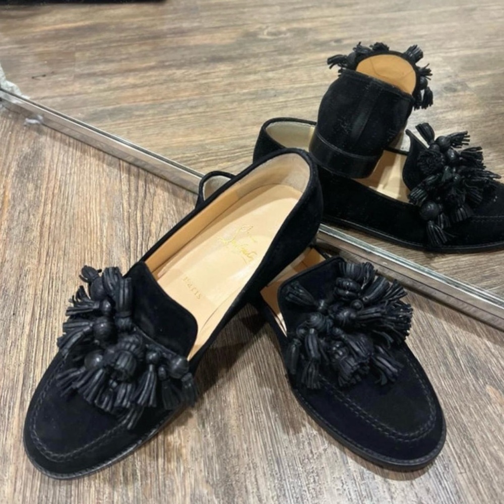 Christian Louboutin Black Tassel Loafers